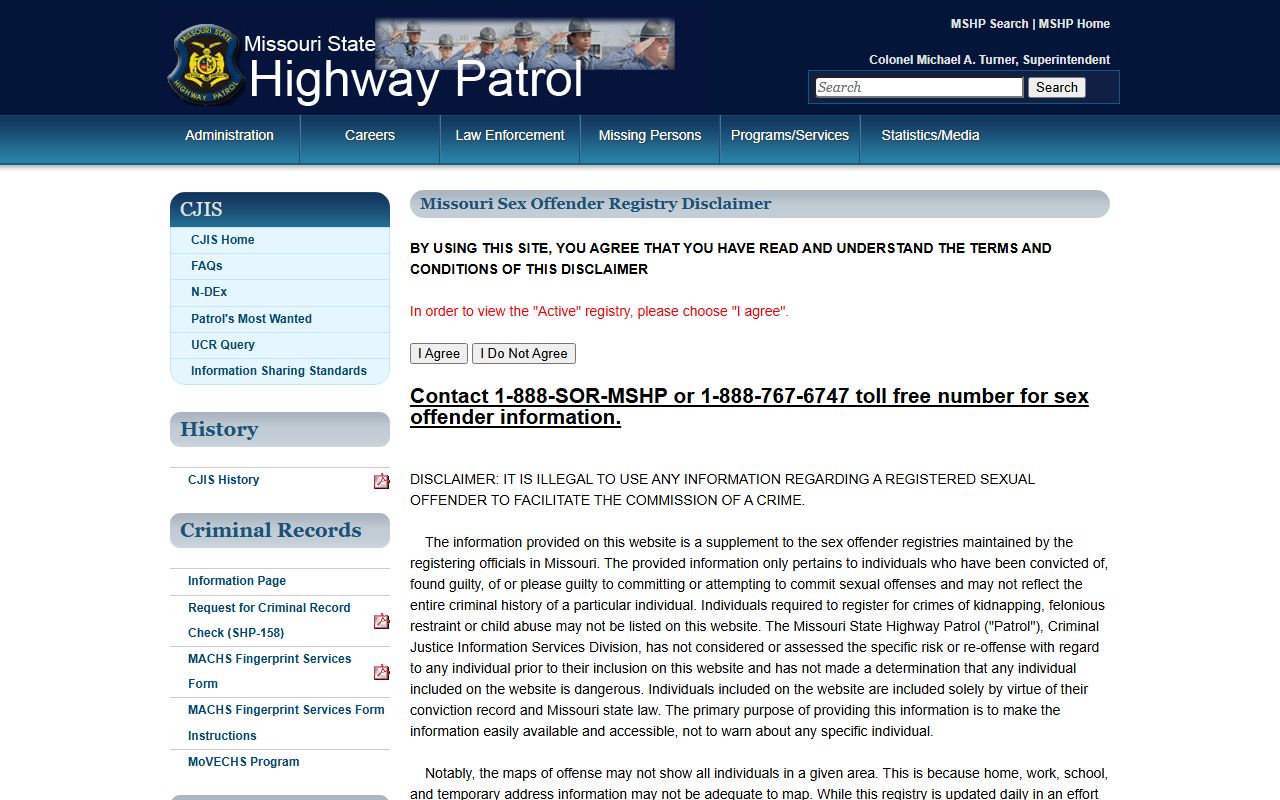 Shelby County arrest records MSHP registry information