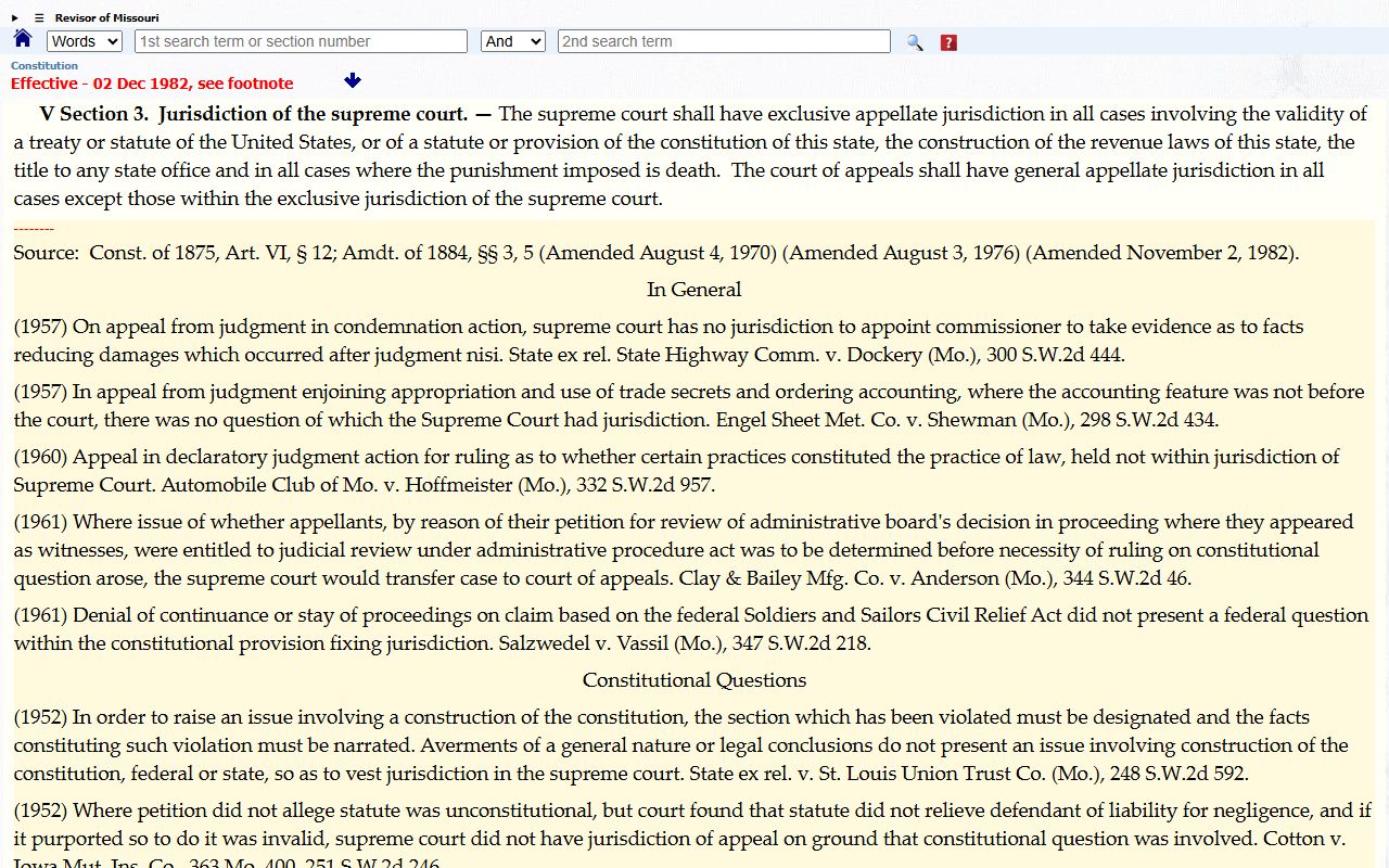 Shelby County court dockets Missouri Supreme Court jurisdiction