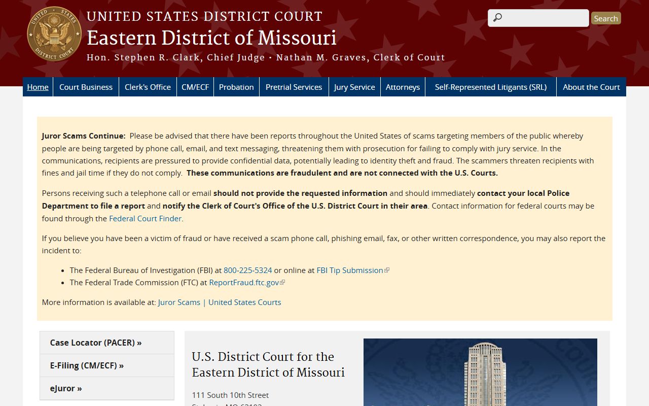 Shelby County Circuit Court Eastern District of Missouri federal distinction