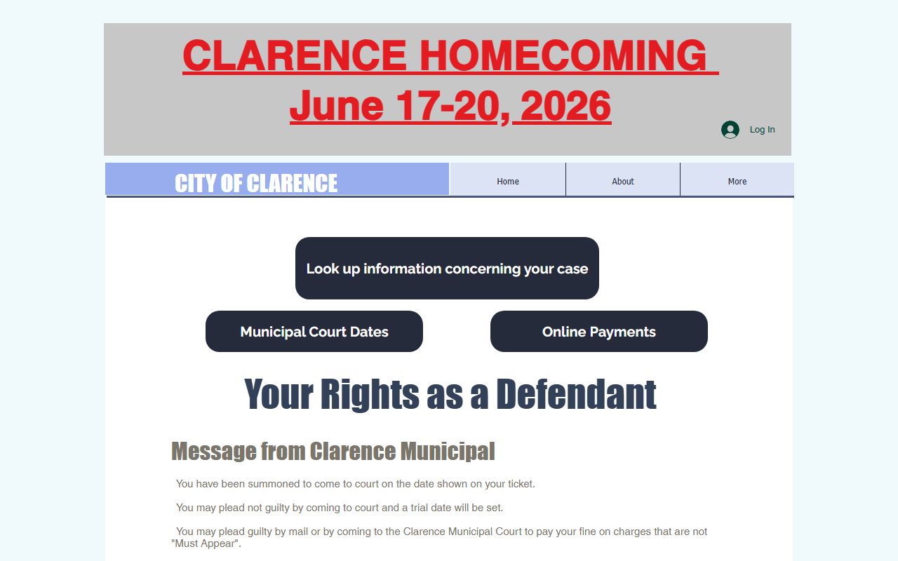 Shelby County Court records Clarence Municipal Court