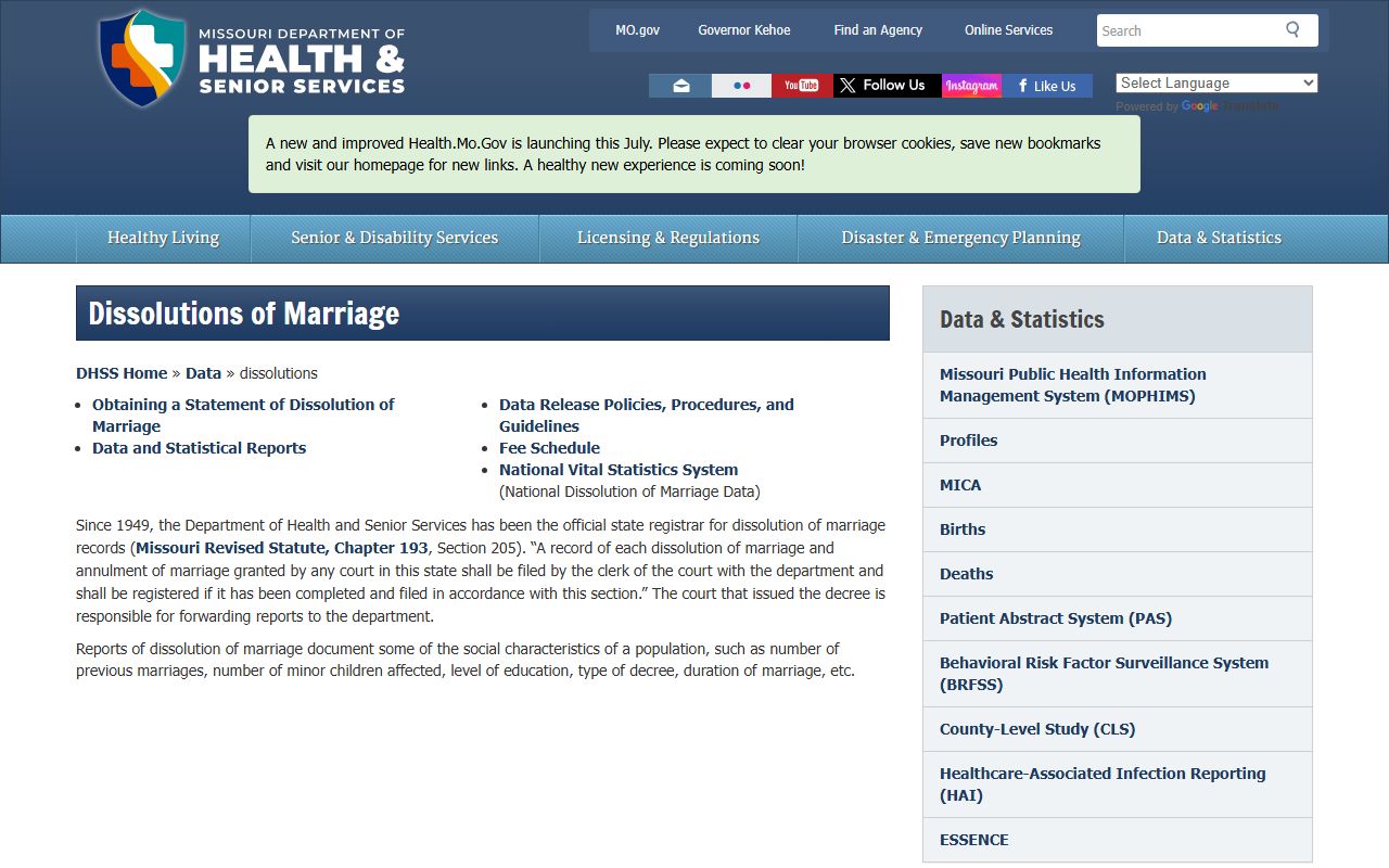 Shelby County divorce records Missouri dissolution records source
