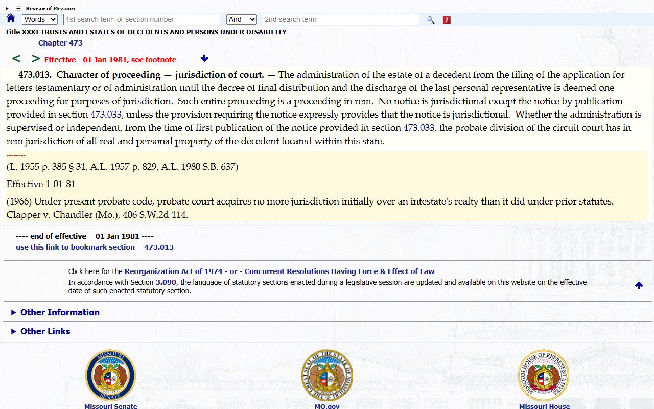 Shelby County probate records Missouri estate administration proceeding